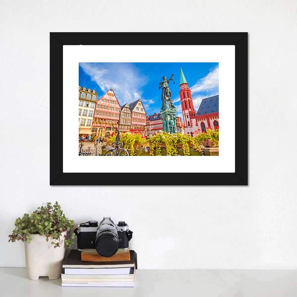 Germany Old Town Skyline Canvas Wall Art-1 Piece-Framed Print-20" x 16"-Tiaracle