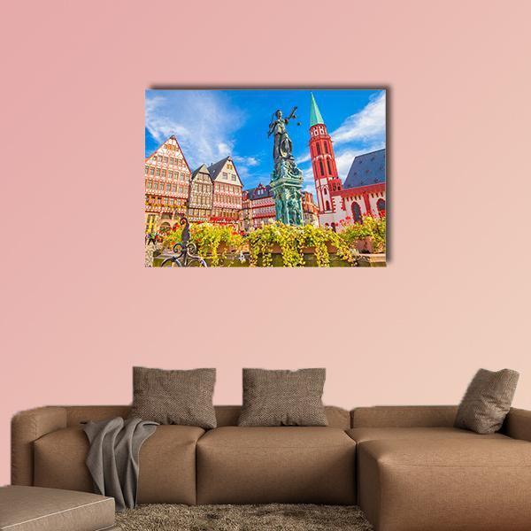 Germany Old Town Skyline Canvas Wall Art-1 Piece-Gallery Wrap-48" x 32"-Tiaracle