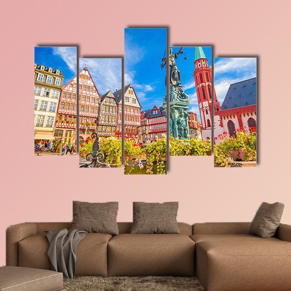 Germany Old Town Skyline Canvas Wall Art-5 Pop-Gallery Wrap-47" x 32"-Tiaracle