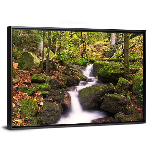 Gertelsbacher Waterfall Canvas Wall Art-3 Horizontal-Gallery Wrap-25" x 16"-Tiaracle