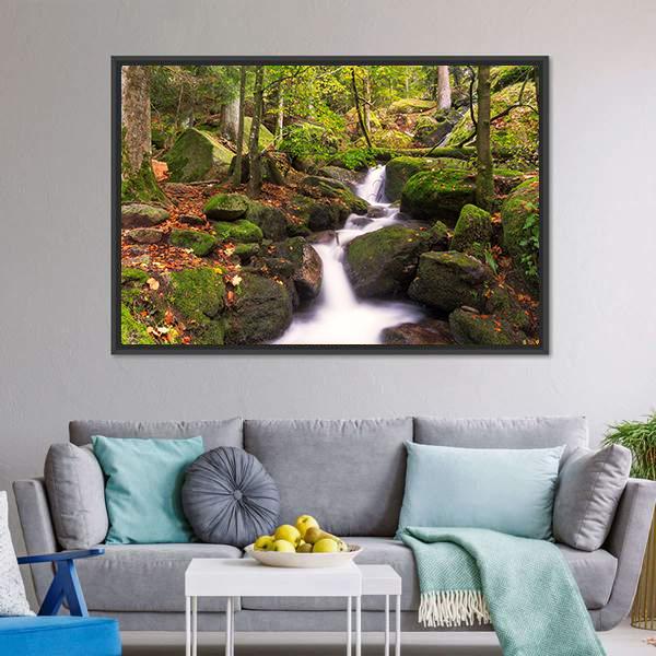 Gertelsbacher Waterfall Canvas Wall Art-3 Horizontal-Gallery Wrap-25" x 16"-Tiaracle