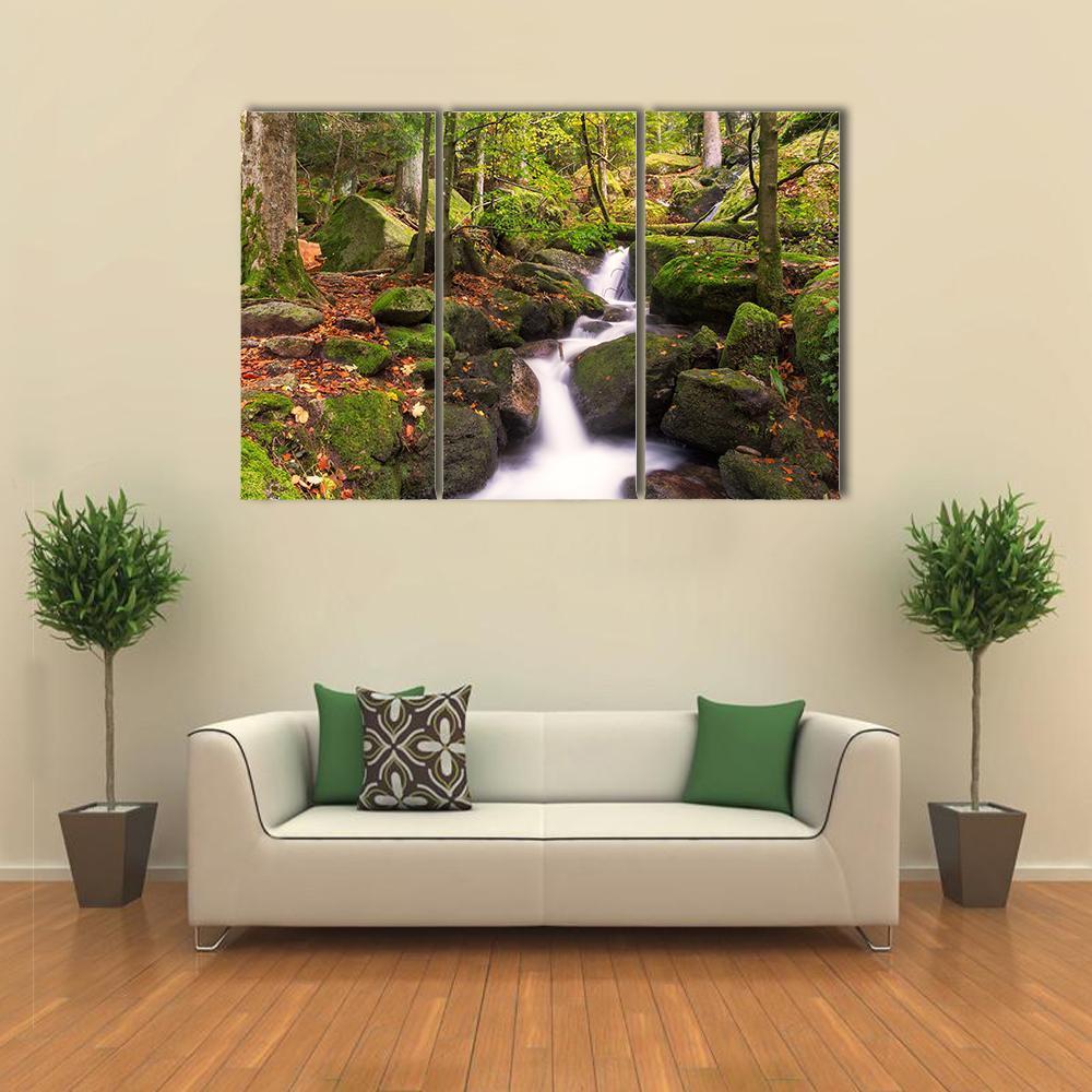 Gertelsbacher Waterfall Canvas Wall Art-3 Horizontal-Gallery Wrap-37" x 24"-Tiaracle
