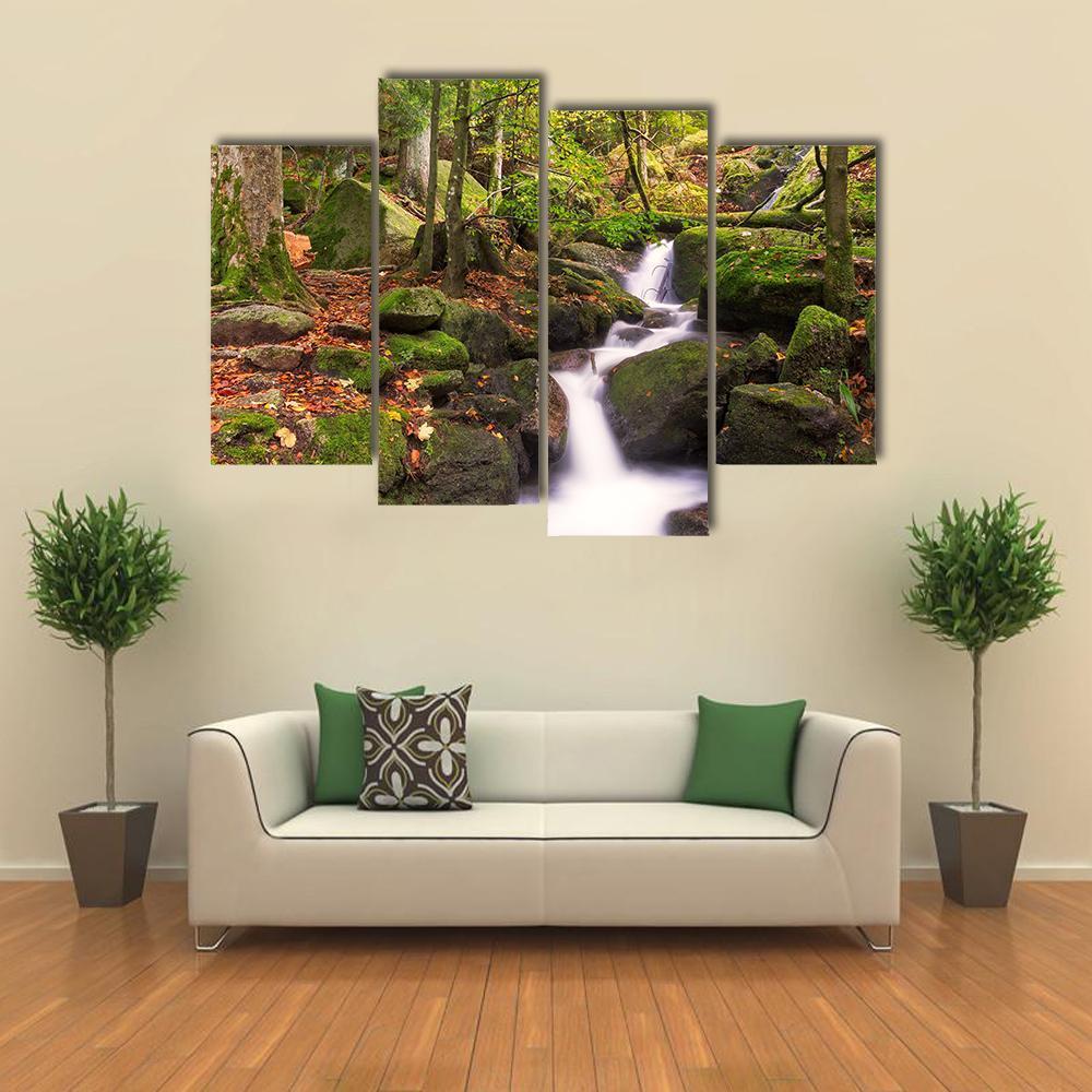 Gertelsbacher Waterfall Canvas Wall Art-4 Pop-Gallery Wrap-50" x 32"-Tiaracle