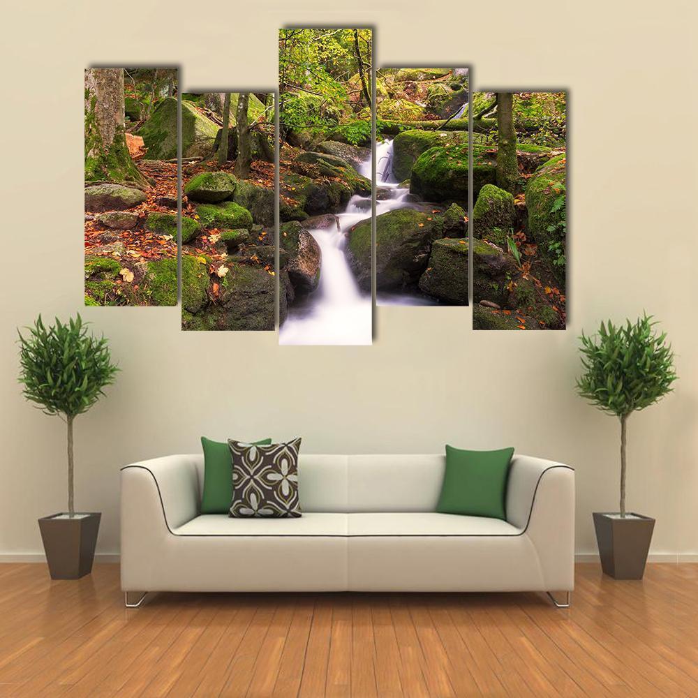 Gertelsbacher Waterfall Canvas Wall Art-5 Pop-Gallery Wrap-47" x 32"-Tiaracle
