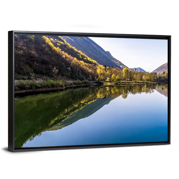 Ghirla Lake Italy Canvas Wall Art-3 Horizontal-Gallery Wrap-25" x 16"-Tiaracle