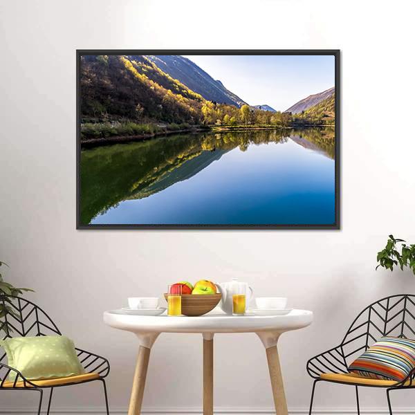 Ghirla Lake Italy Canvas Wall Art-3 Horizontal-Gallery Wrap-25" x 16"-Tiaracle