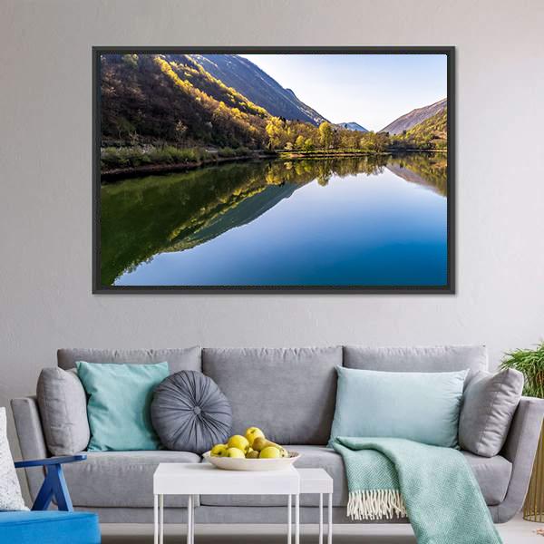 Ghirla Lake Italy Canvas Wall Art-3 Horizontal-Gallery Wrap-25" x 16"-Tiaracle