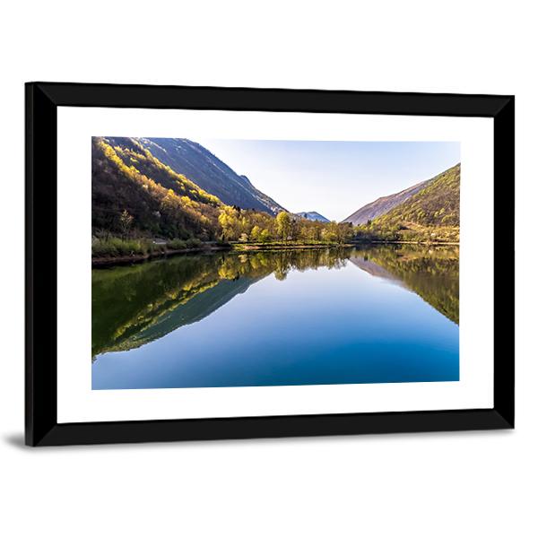 Ghirla Lake Italy Canvas Wall Art-3 Horizontal-Gallery Wrap-25" x 16"-Tiaracle