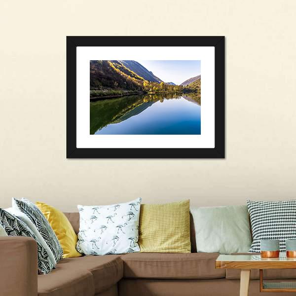 Ghirla Lake Italy Canvas Wall Art-3 Horizontal-Gallery Wrap-25" x 16"-Tiaracle