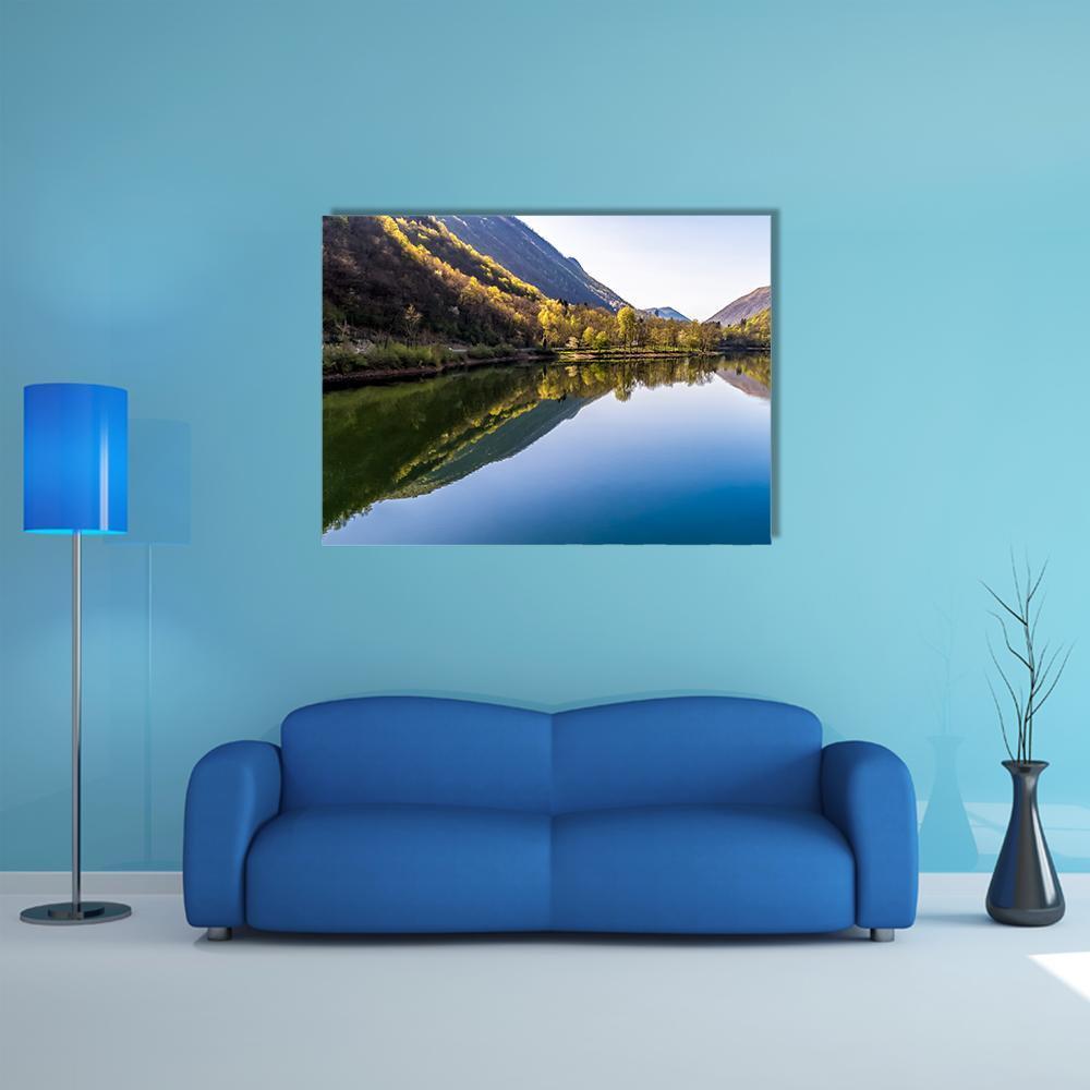 Ghirla Lake Italy Canvas Wall Art-1 Piece-Gallery Wrap-48" x 32"-Tiaracle