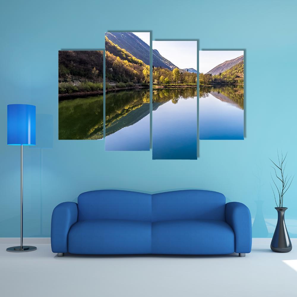 Ghirla Lake Italy Canvas Wall Art-4 Pop-Gallery Wrap-50" x 32"-Tiaracle