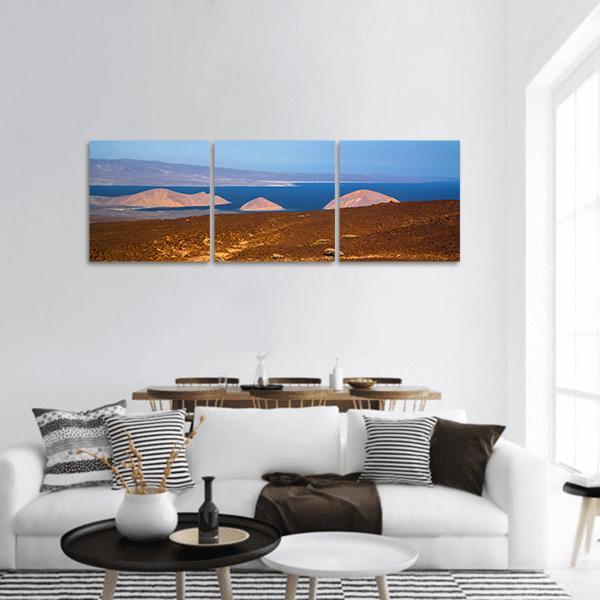 Ghoubet Lake &amp; Diable Island Panoramic Canvas Wall Art-3 Piece-25" x 08"-Tiaracle