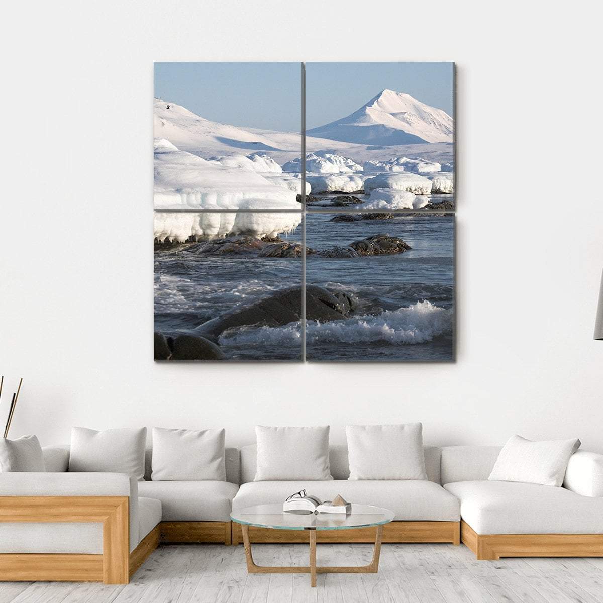 Winter Arctic Landscape Canvas Wall Art-4 Square-Gallery Wrap-17" x 17"-Tiaracle