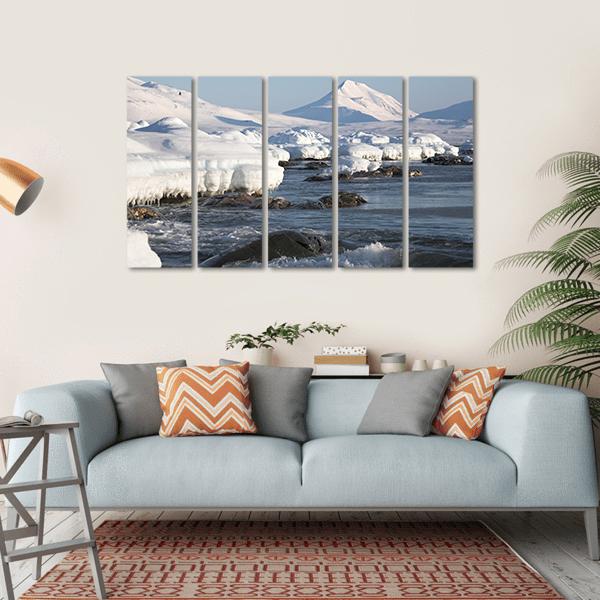 Winter Arctic Landscape Canvas Wall Art-5 Horizontal-Gallery Wrap-22" x 12"-Tiaracle