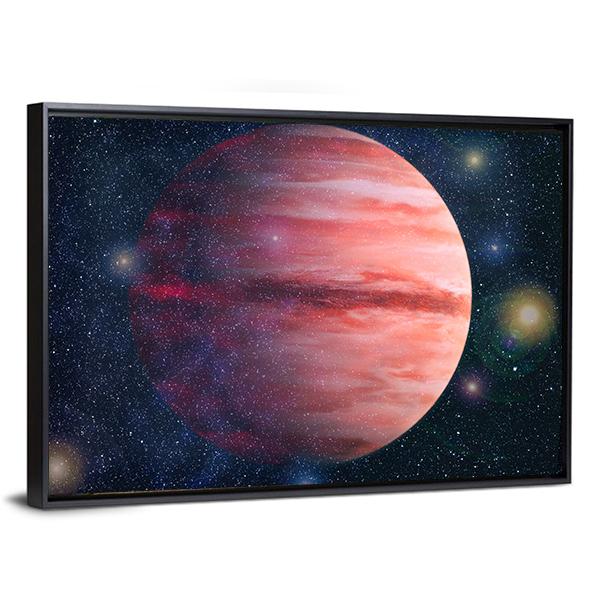 Giant Red Gas Planet Canvas Wall Art-3 Horizontal-Gallery Wrap-25" x 16"-Tiaracle