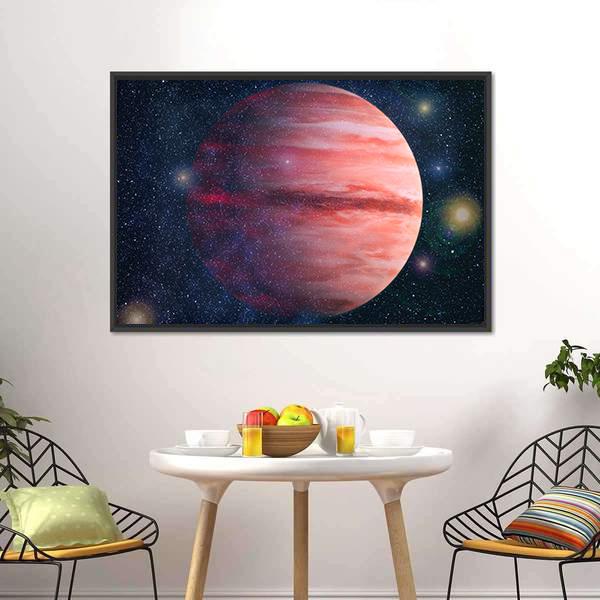 Giant Red Gas Planet Canvas Wall Art-3 Horizontal-Gallery Wrap-25" x 16"-Tiaracle
