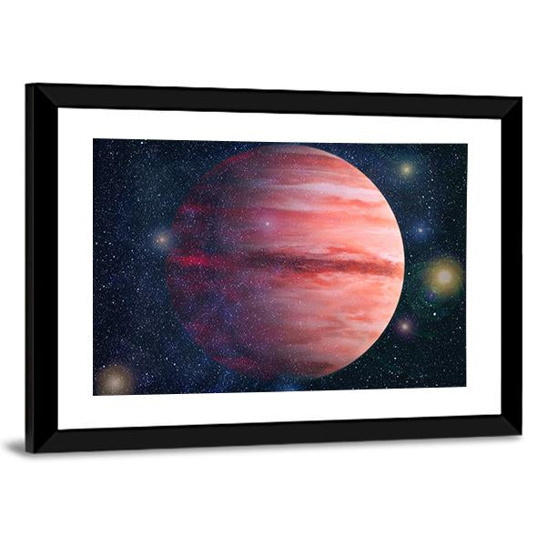 Giant Red Gas Planet Canvas Wall Art-3 Horizontal-Gallery Wrap-25" x 16"-Tiaracle