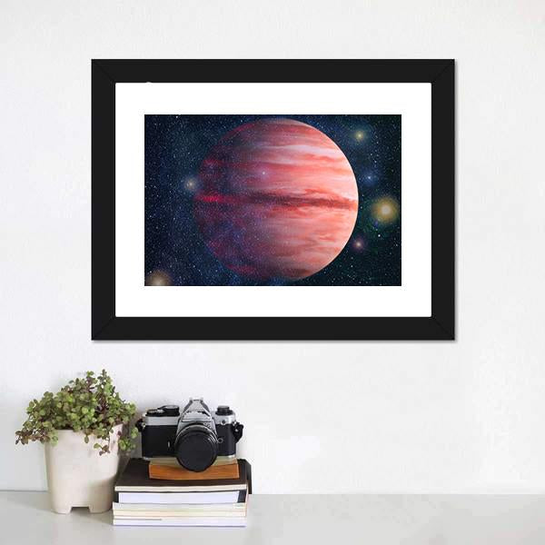 Giant Red Gas Planet Canvas Wall Art-1 Piece-Framed Print-20" x 16"-Tiaracle