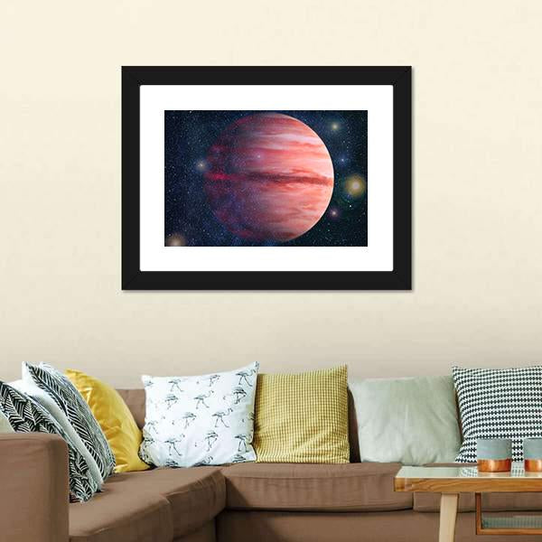 Giant Red Gas Planet Canvas Wall Art-3 Horizontal-Gallery Wrap-25" x 16"-Tiaracle