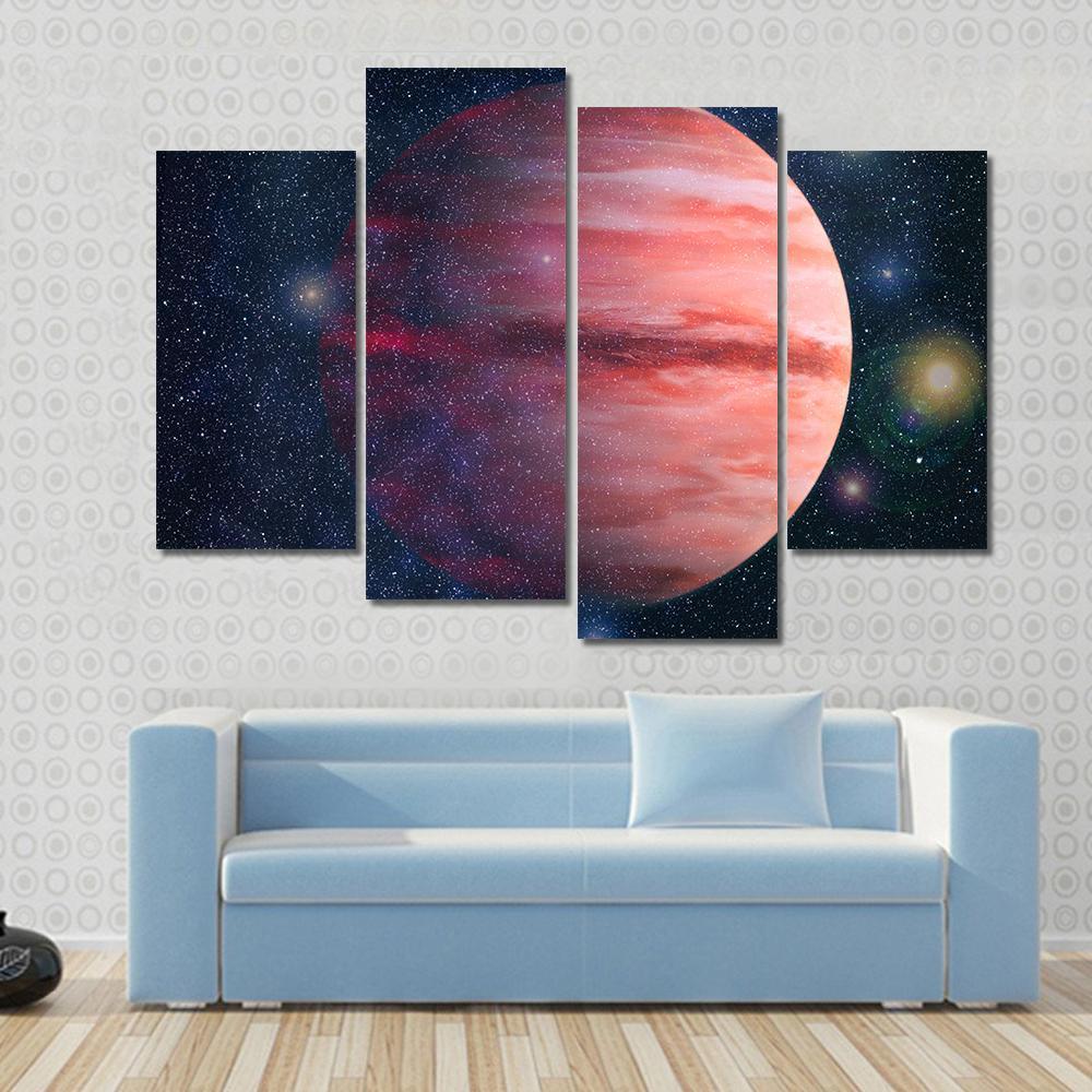 Giant Red Gas Planet Canvas Wall Art-4 Pop-Gallery Wrap-50" x 32"-Tiaracle