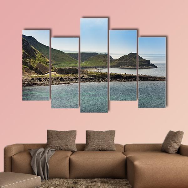 Giant's Causeway In Ireland Canvas Wall Art-5 Pop-Gallery Wrap-47" x 32"-Tiaracle