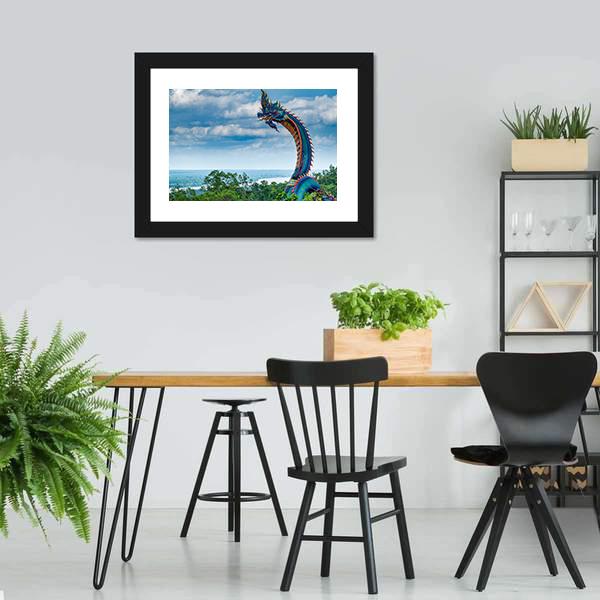 Giant Thai Naga Statue Canvas Wall Art-3 Horizontal-Gallery Wrap-25" x 16"-Tiaracle