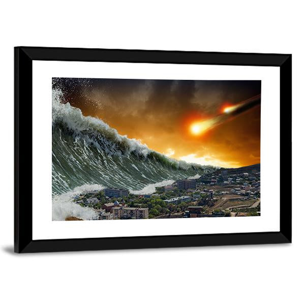 Giant Tsunami Waves Canvas Wall Art-5 Horizontal-Gallery Wrap-22" x 12"-Tiaracle