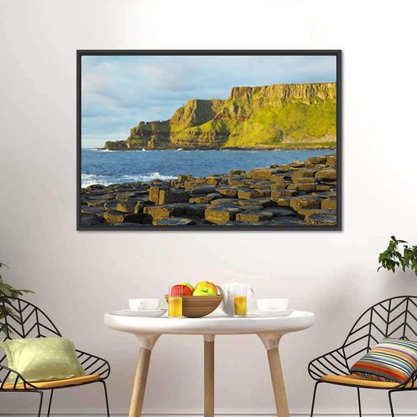 Giant's Causeway In Antrim Canvas Wall Art-3 Horizontal-Gallery Wrap-25" x 16"-Tiaracle