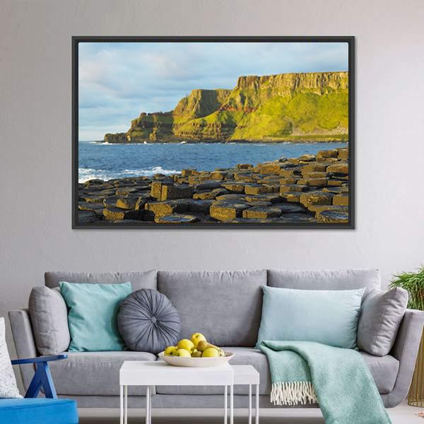 Giant's Causeway In Antrim Canvas Wall Art-3 Horizontal-Gallery Wrap-25" x 16"-Tiaracle