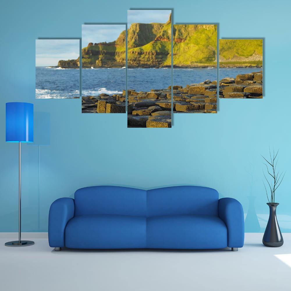 Giant's Causeway In Antrim Canvas Wall Art-5 Star-Gallery Wrap-62" x 32"-Tiaracle