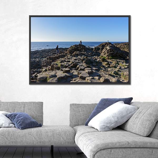 Giant's Causeway Northern Ireland Canvas Wall Art-1 Piece-Floating Frame-24" x 16"-Tiaracle