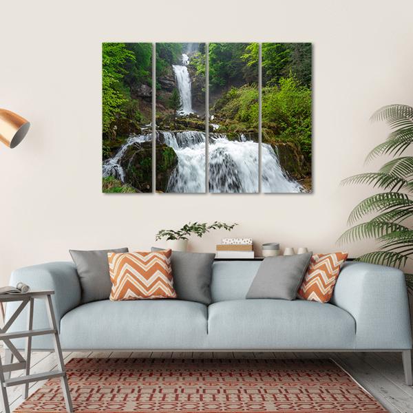 Giessbach Waterfall Canvas Wall Art-4 Horizontal-Gallery Wrap-34" x 24"-Tiaracle