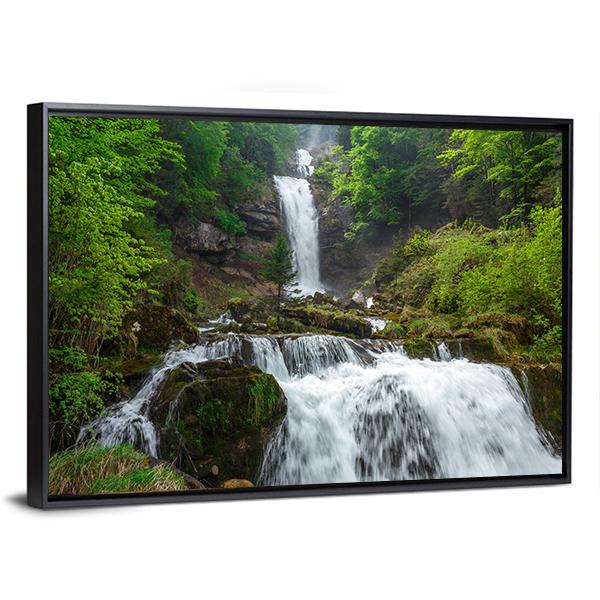 Giessbach Waterfall Canvas Wall Art-3 Horizontal-Gallery Wrap-25" x 16"-Tiaracle