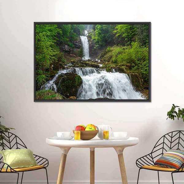 Giessbach Waterfall Canvas Wall Art-5 Horizontal-Gallery Wrap-22" x 12"-Tiaracle