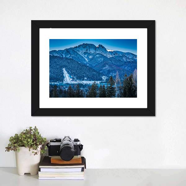 Giewont Peak In Winter Canvas Wall Art-1 Piece-Framed Print-20&quot; x 16&quot;-Tiaracle