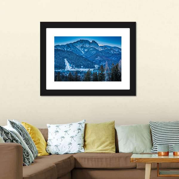 Giewont Peak In Winter Canvas Wall Art-3 Horizontal-Gallery Wrap-25&quot; x 16&quot;-Tiaracle