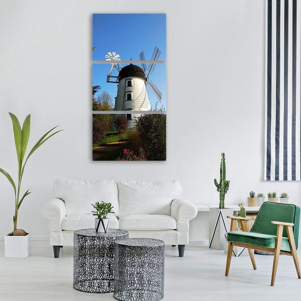 Gifhorn Windmill Germany Vertical Canvas Wall Art-3 Vertical-Gallery Wrap-12" x 25"-Tiaracle