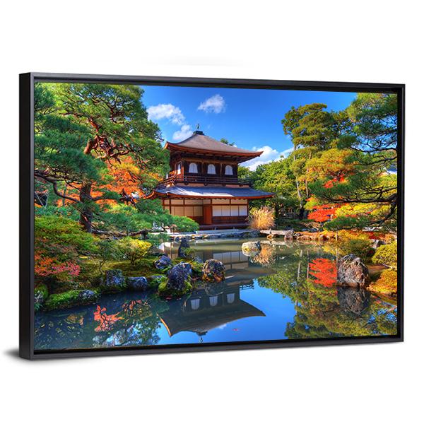 Ginkaku-Ji Temple Japan Canvas Wall Art-3 Horizontal-Gallery Wrap-25" x 16"-Tiaracle