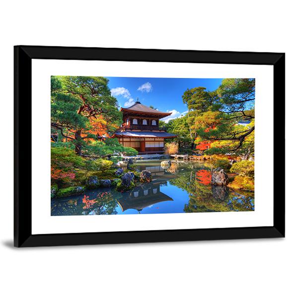 Ginkaku-Ji Temple Japan Canvas Wall Art-3 Horizontal-Gallery Wrap-25" x 16"-Tiaracle