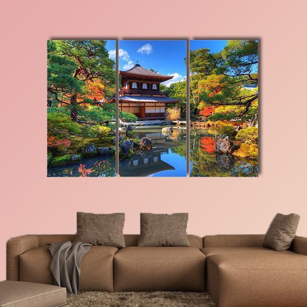 Ginkaku-Ji Temple Japan Canvas Wall Art-3 Horizontal-Gallery Wrap-37" x 24"-Tiaracle