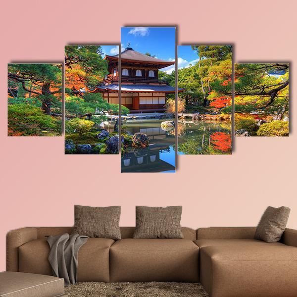 Ginkaku-Ji Temple Japan Canvas Wall Art-5 Star-Gallery Wrap-62" x 32"-Tiaracle