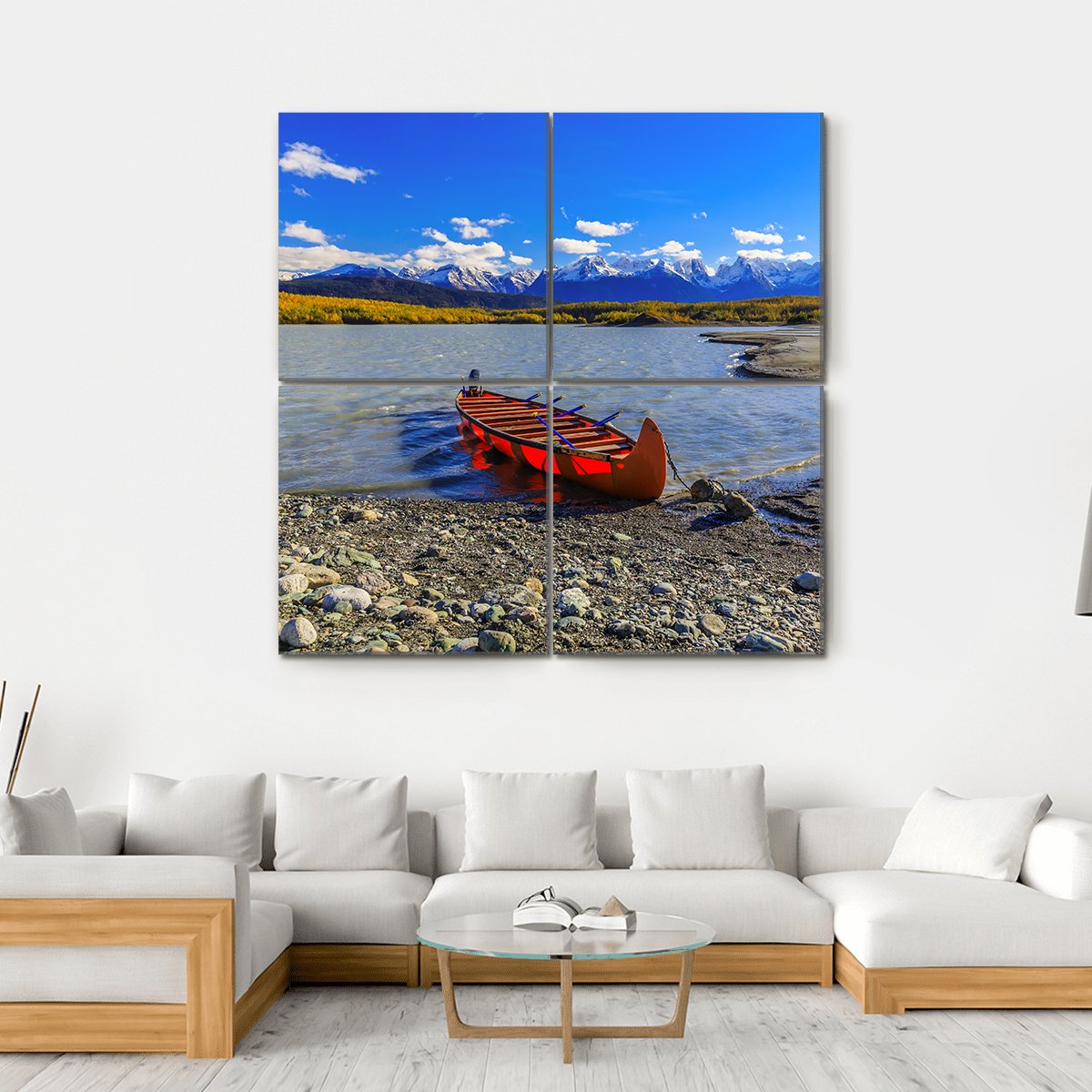 Glacial Lake Of Davidson Canvas Wall Art-4 Square-Gallery Wrap-17" x 17"-Tiaracle