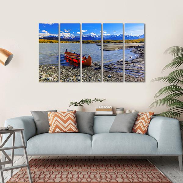 Glacial Lake Of Davidson Canvas Wall Art-5 Horizontal-Gallery Wrap-22" x 12"-Tiaracle