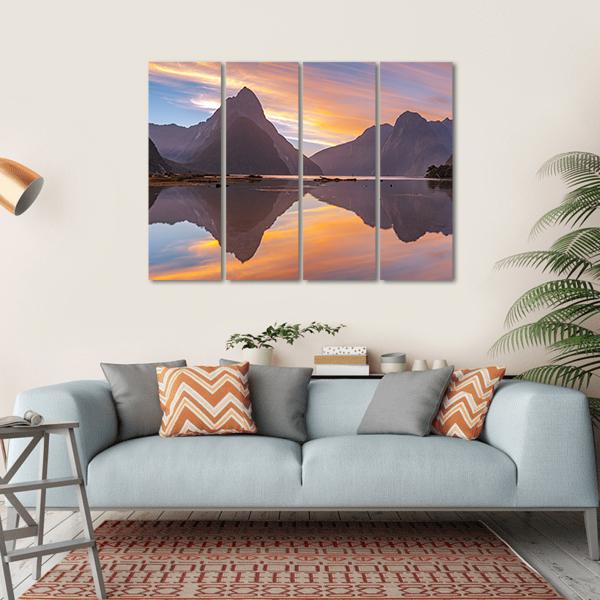 Glacier At Milford Sound Canvas Wall Art-4 Horizontal-Gallery Wrap-34" x 24"-Tiaracle