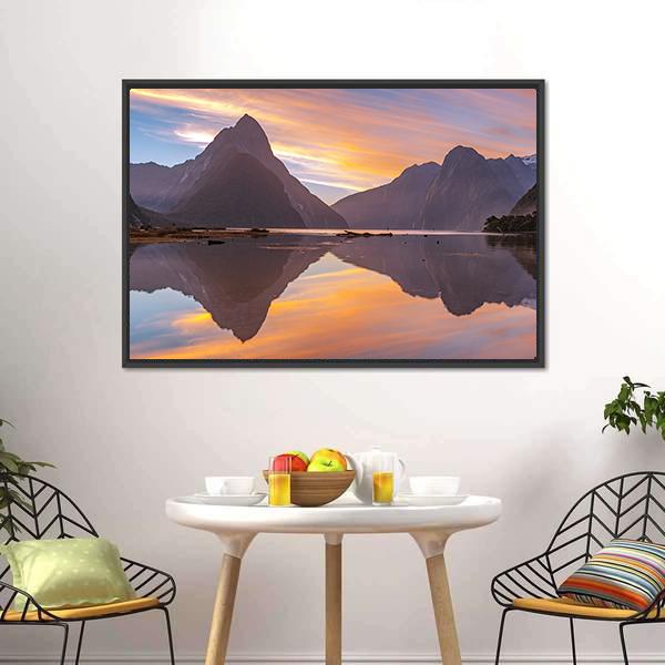 Glacier At Milford Sound Canvas Wall Art-5 Horizontal-Gallery Wrap-22" x 12"-Tiaracle
