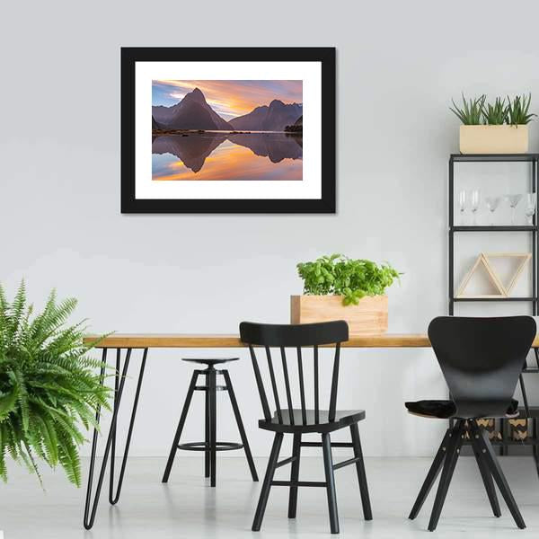 Glacier At Milford Sound Canvas Wall Art-5 Horizontal-Gallery Wrap-22" x 12"-Tiaracle
