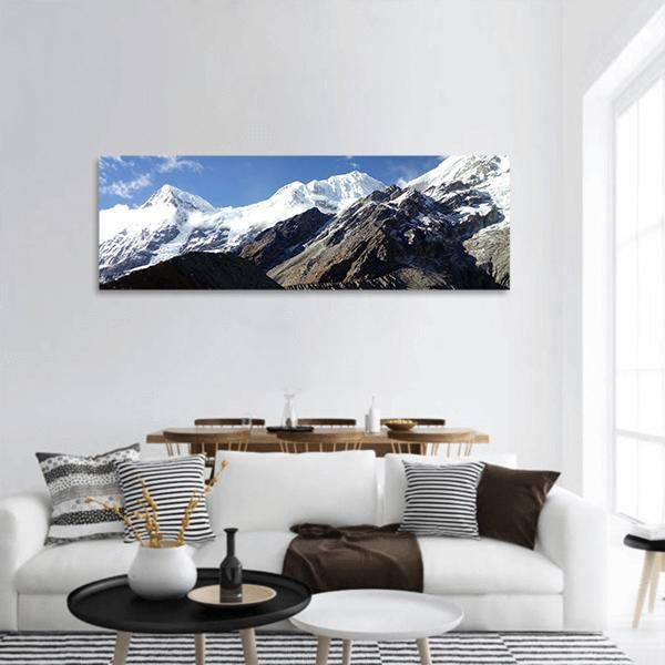 Glacier Ice Peak Panoramic Canvas Wall Art-1 Piece-36" x 12"-Tiaracle
