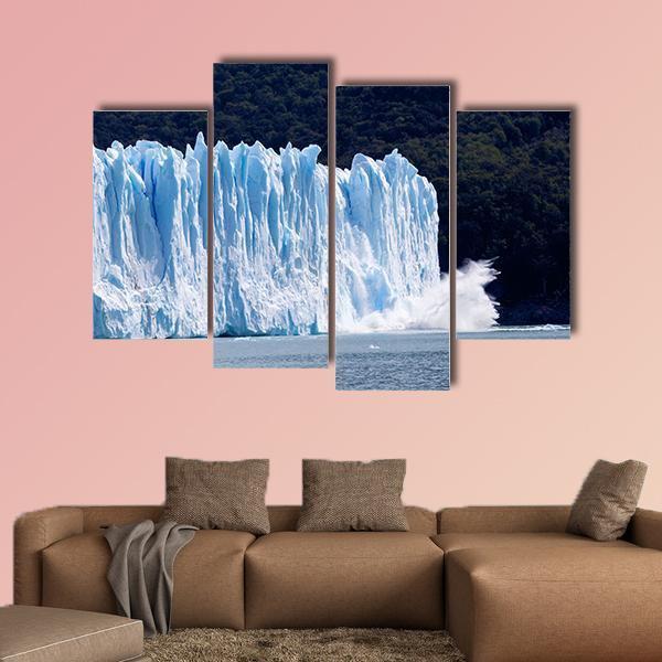 Glacier In Argentina Canvas Wall Art-3 Horizontal-Gallery Wrap-37" x 24"-Tiaracle