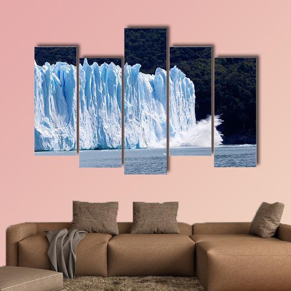 Glacier In Argentina Canvas Wall Art-5 Pop-Gallery Wrap-47" x 32"-Tiaracle