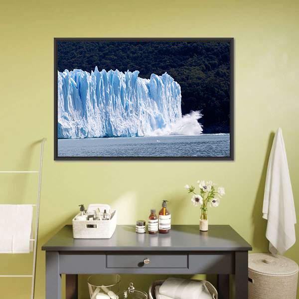 Glacier In Argentina Canvas Wall Art-3 Horizontal-Gallery Wrap-25" x 16"-Tiaracle